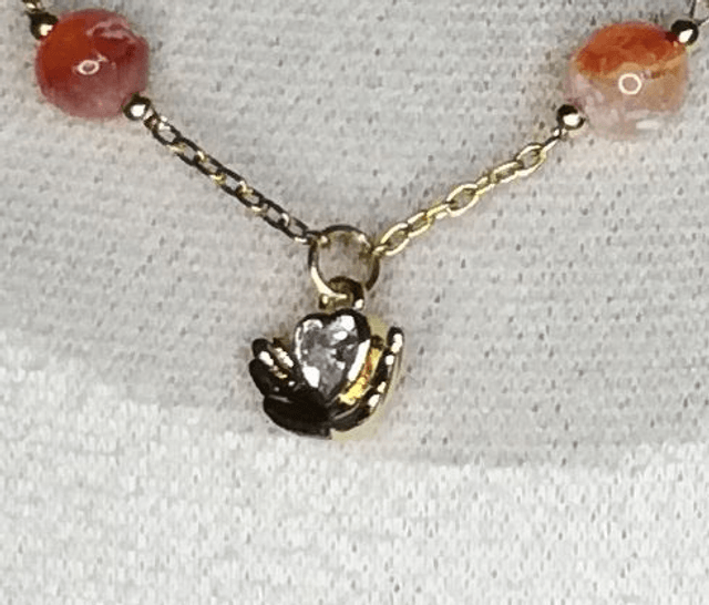Collier Love agate de feu
