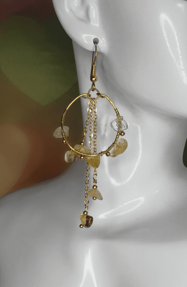 Boucles d&#039;oreilles agate jaune