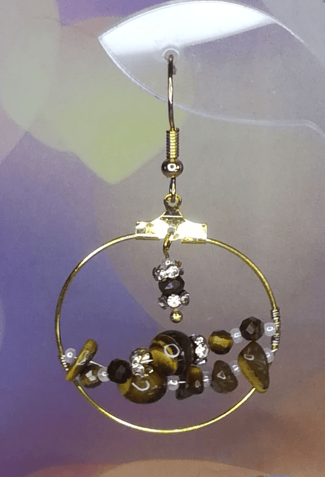 Boucles d&#039;oreille oeil de tigre