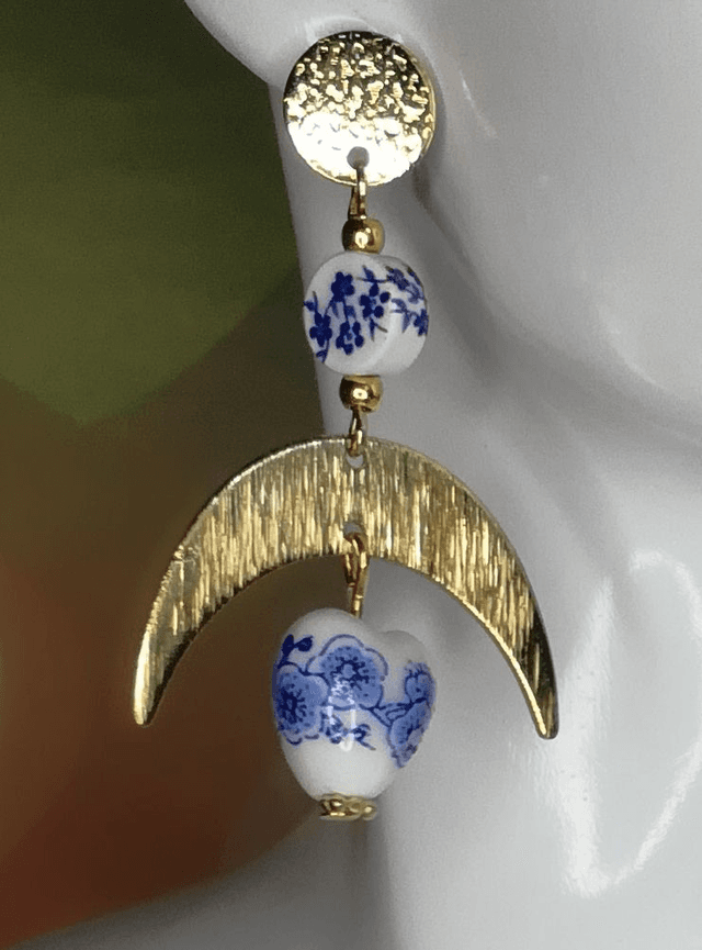 Boucles d&#039;oreille perles céramique
