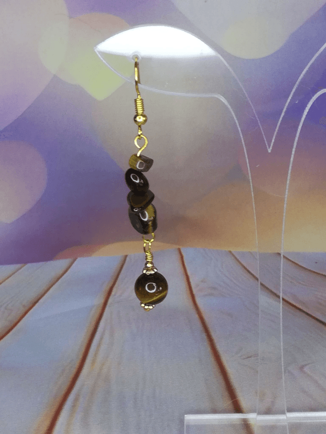 Pendants d&#039;oreilles oeil de tigre