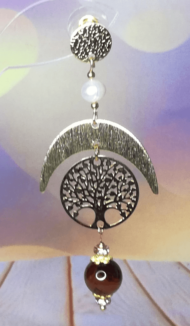 Boucles d&#039;oreilles perles d&#039;eau douce et agate